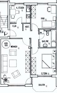 Grundriss Wohnung 12