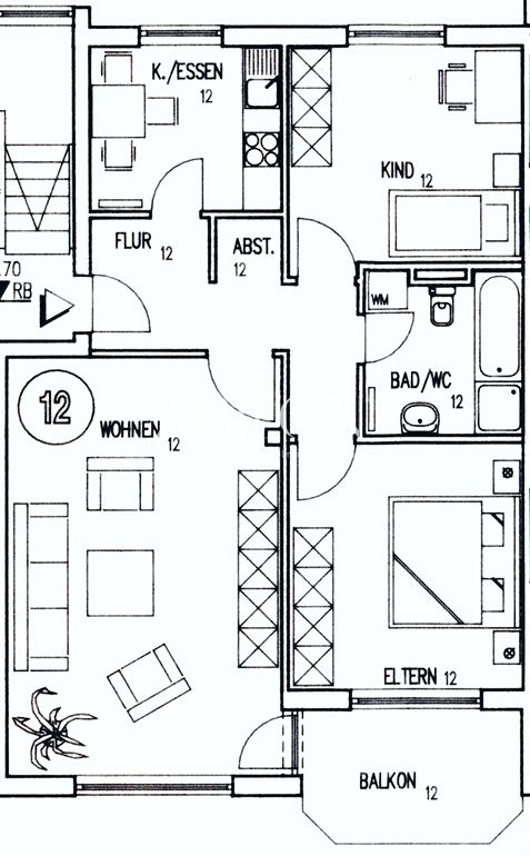 Grundriss Wohnung 12